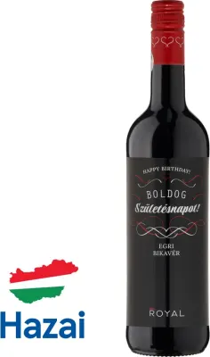 Royalsekt Boldog Születésnapot! Egri Bikavér palackja